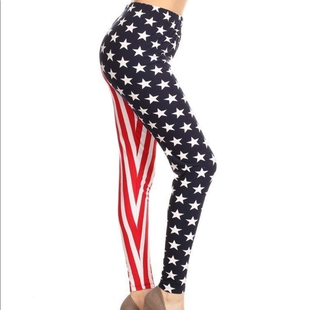 4th of July Ultra Soft Leggings Stars and Stripes